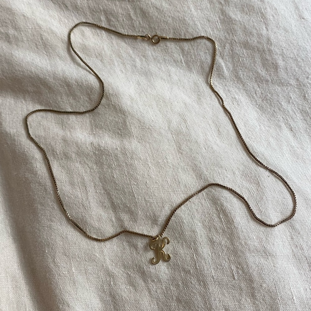 Lisbeth Jewelry Initial “K” Necklace with Box Chain - Picture 2 of 6